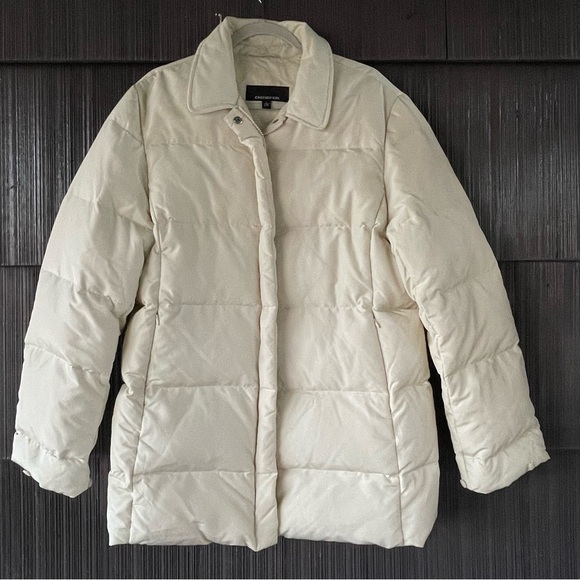🔥Jones New York Down & Feather Puffer Jacket Winter Coat Women Size Large - Picture 6 of 15